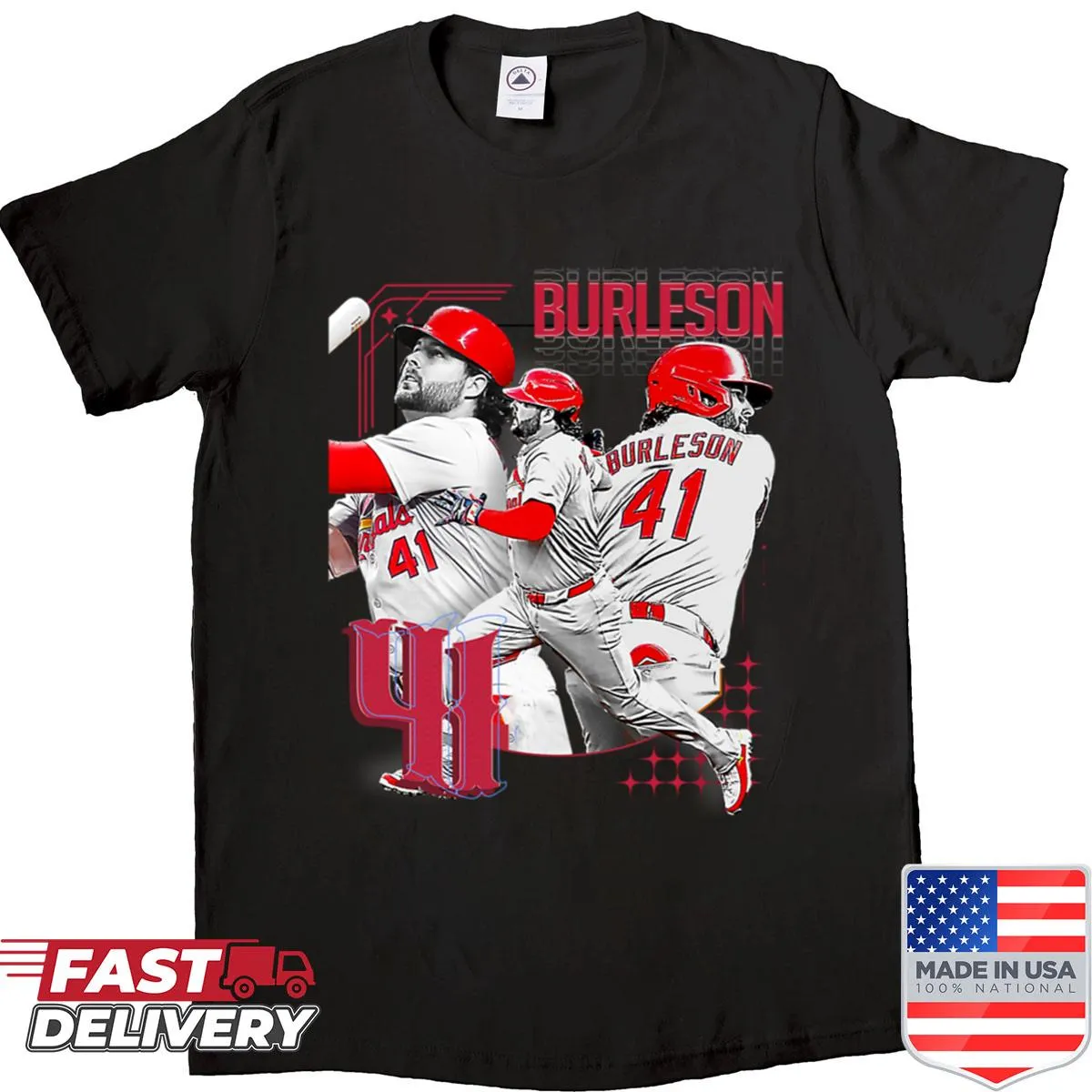 Burleson baseball player graphic shirt for sports enthusiasts