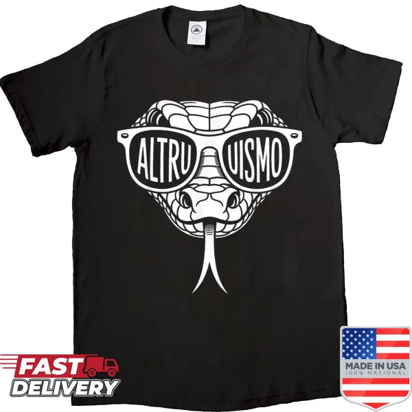 Shirt featuring Altruismo House message promoting kindness and generosity.