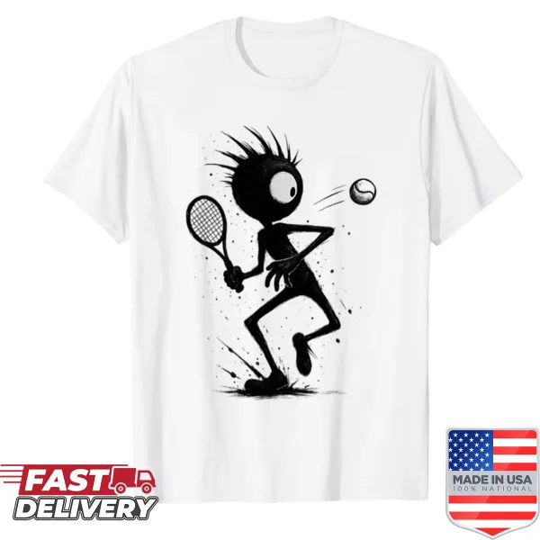 Illustration of a gremlin doing a tennis backhand