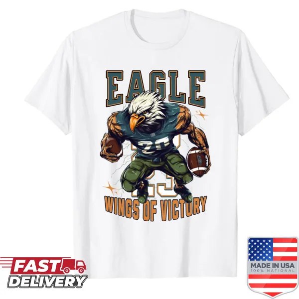 Eagle design on a sports-themed American football shirt