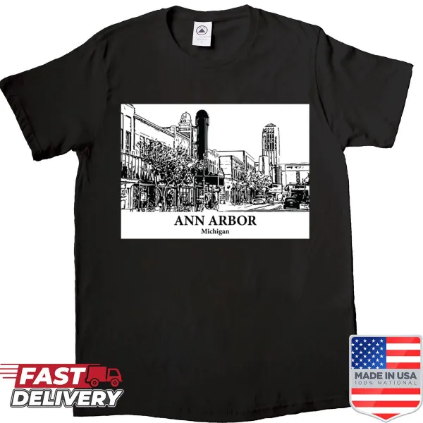 Michigan-themed Ann Arbor T-shirt reflecting local pride.