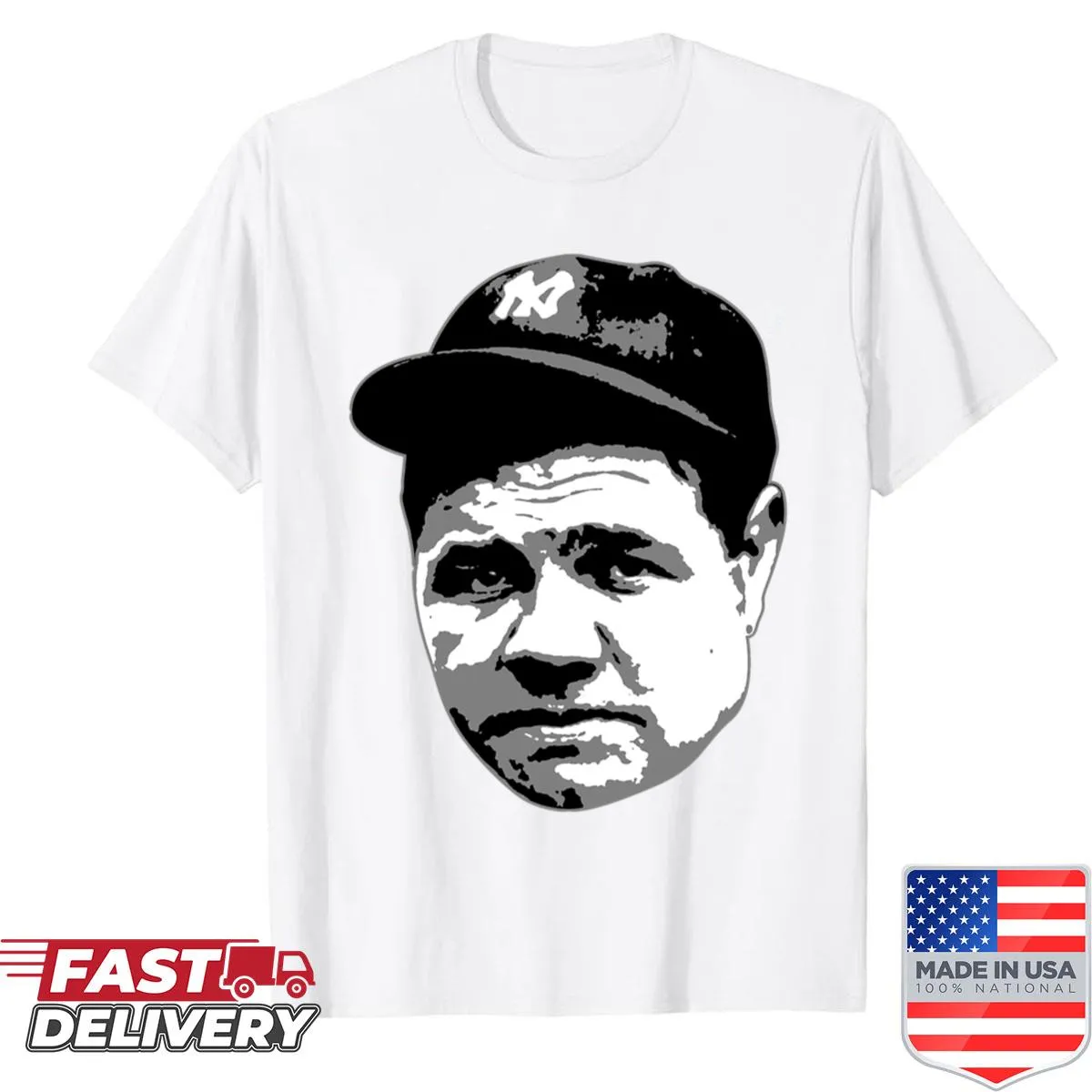 Oversized vintage Babe Ruth shirt featuring a classic 1933 graphic