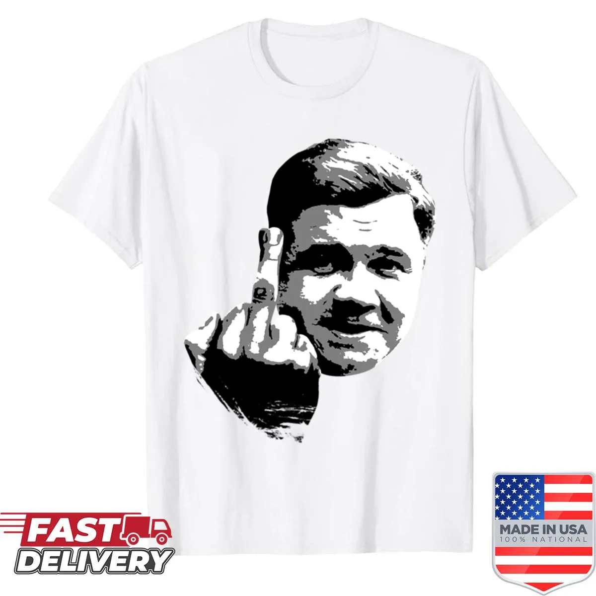 Babe Ruth shirt featuring a graphic of him giving the middle finger
