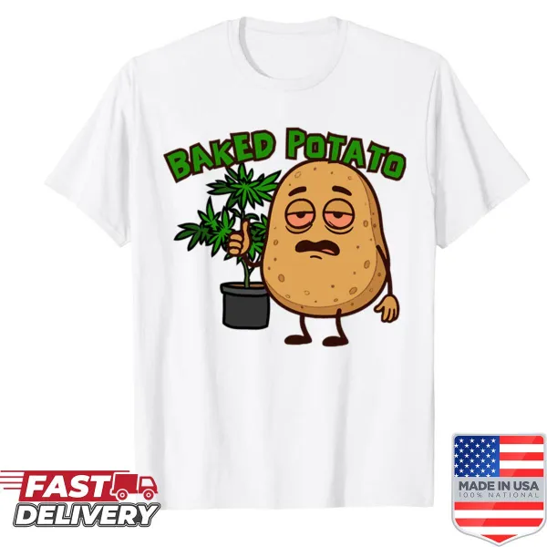 Baked potato pun text graphic on t-shirt