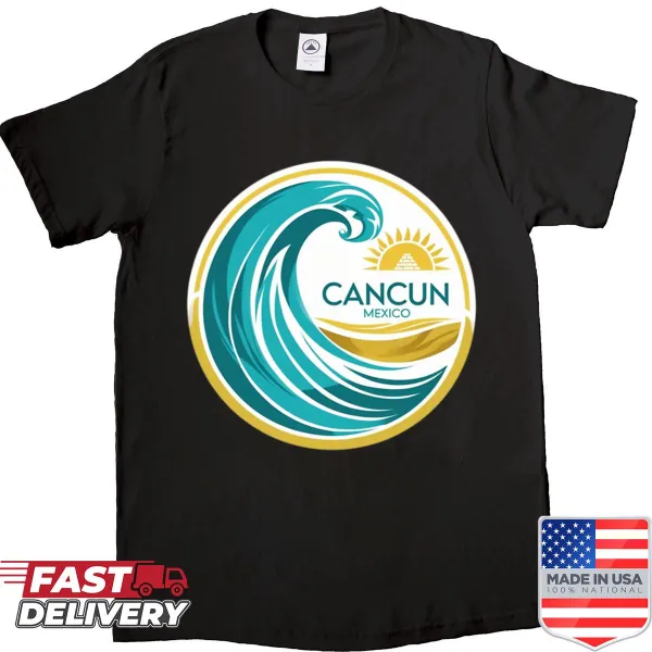 Welcoming T-shirt inspired by Cancun with tropical imagery