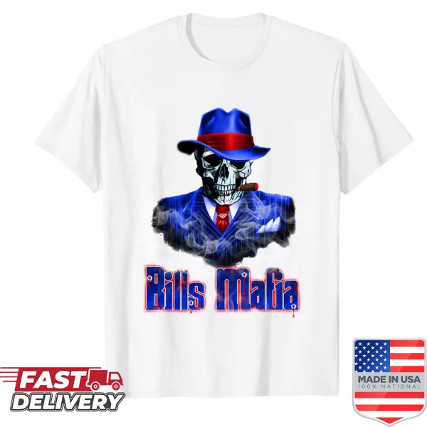 Buffalo Bills shirt displaying team pride with bold graphics.