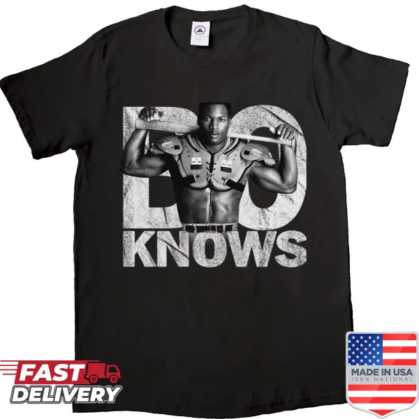 Bold text shirt celebrating Bo Jackson's sports legacy