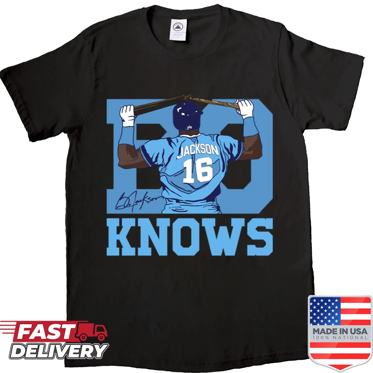 Tribute shirt honoring Bo Jackson with bold typography
