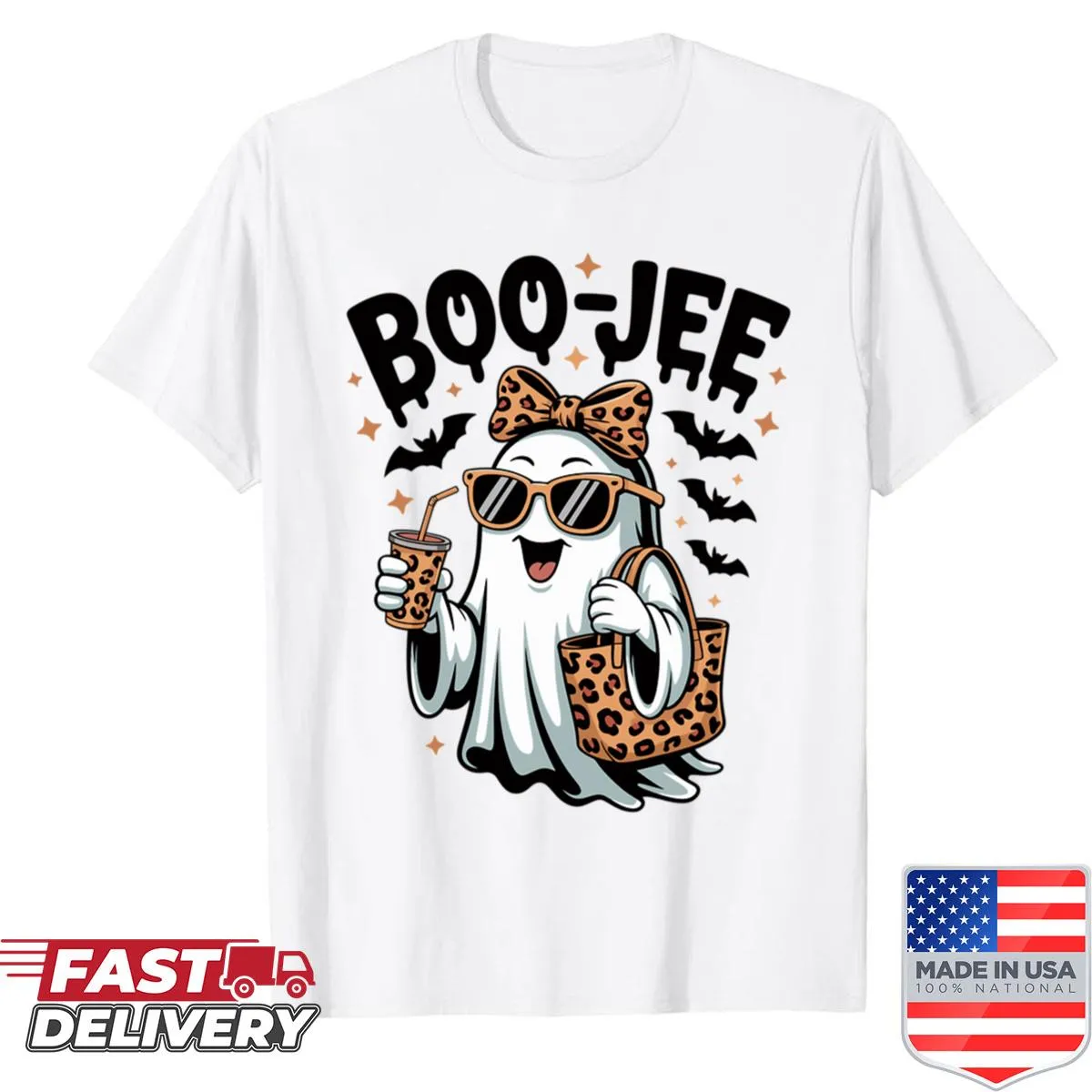 Cute ghost leopard print Halloween t-shirt