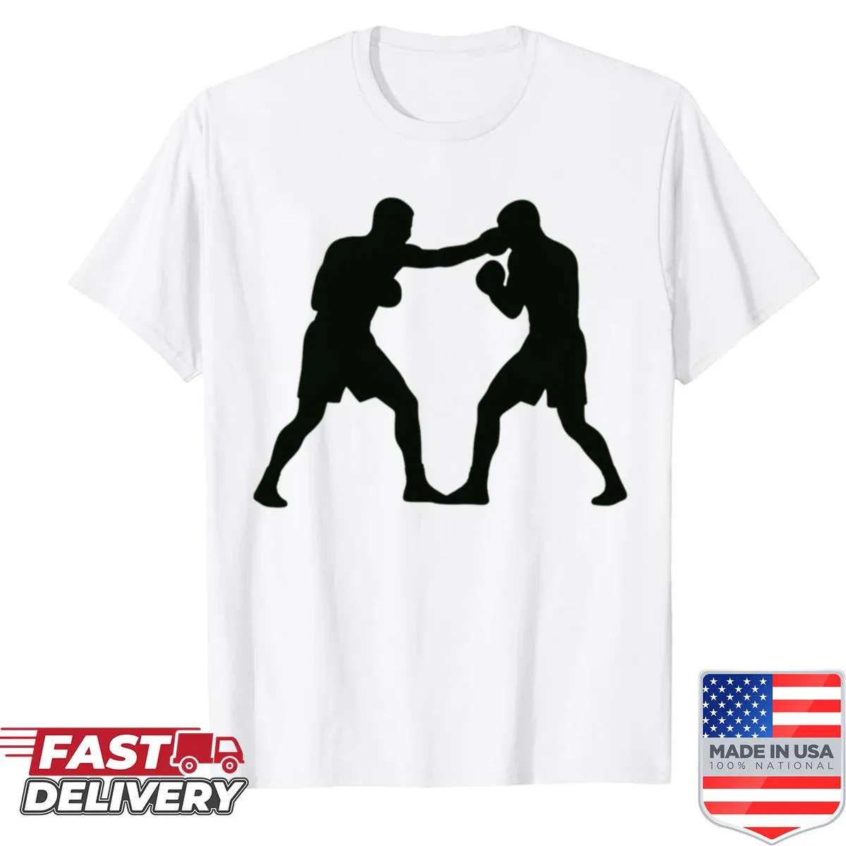 T-shirt with boxing fighter silhouettes
