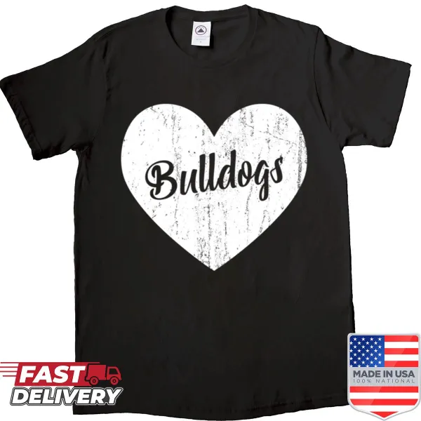 Team spirit Bulldog mascot graphic T-shirt for sports fans