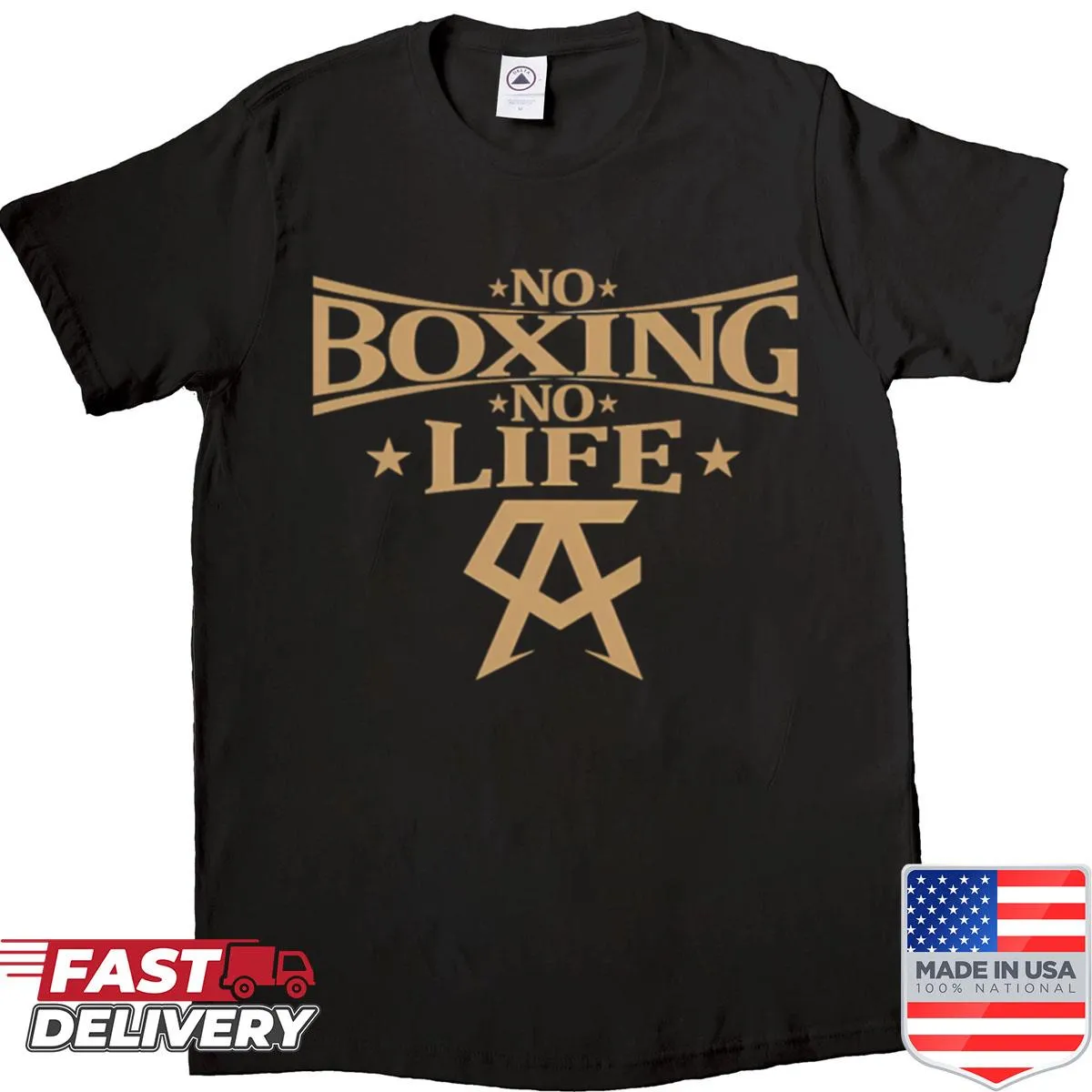 Bold typography shirt with boxing theme