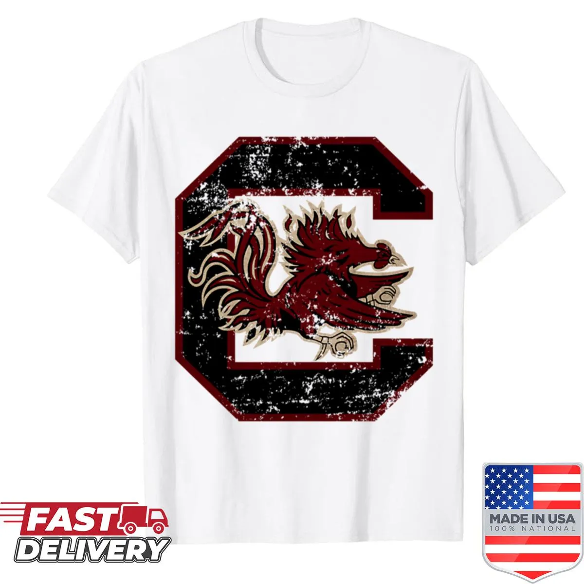 Vintage Carolina Gamecocks shirt with nostalgic graphics