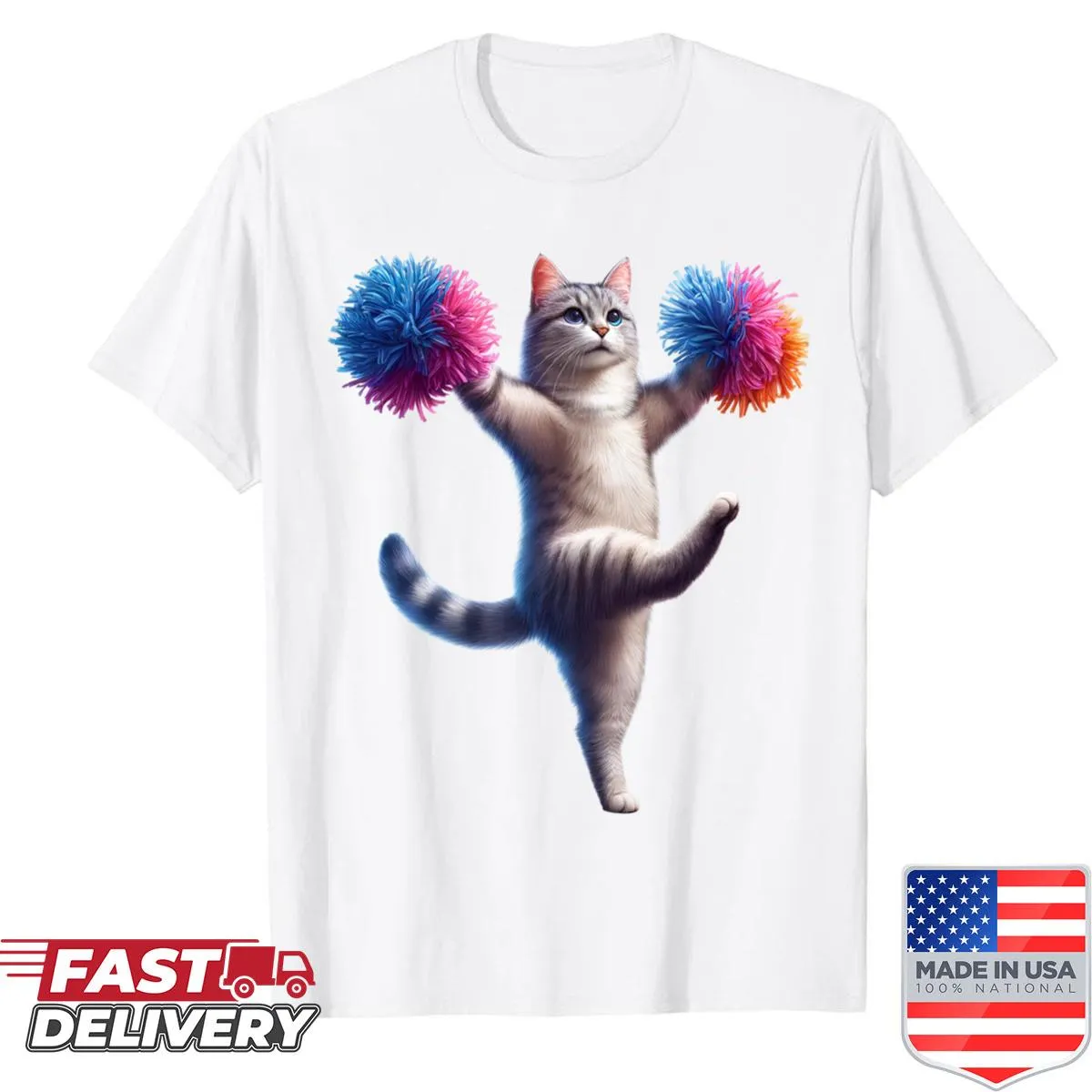 Cute kitten cheerleader shirt for cat lovers