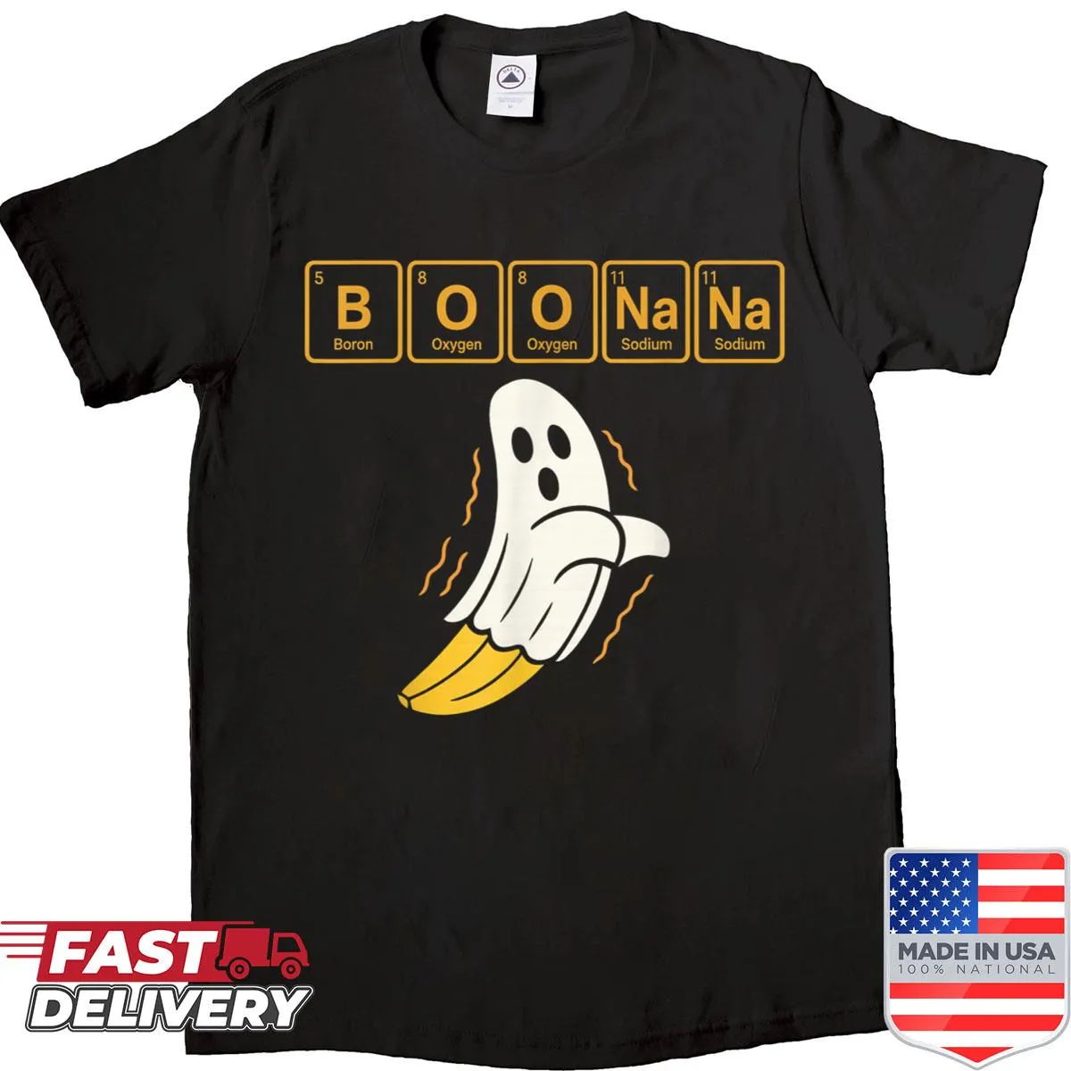 Funny Halloween shirt for teachers with chemistry banana ghost