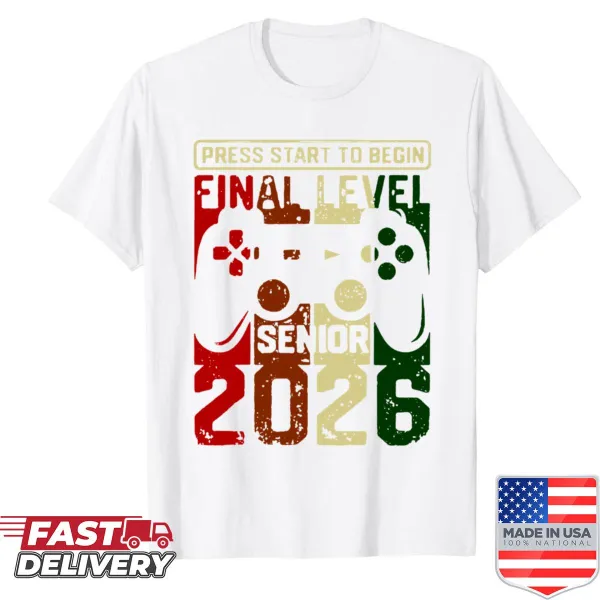 Gamer Senior 2026 shirt designed for high school graduates