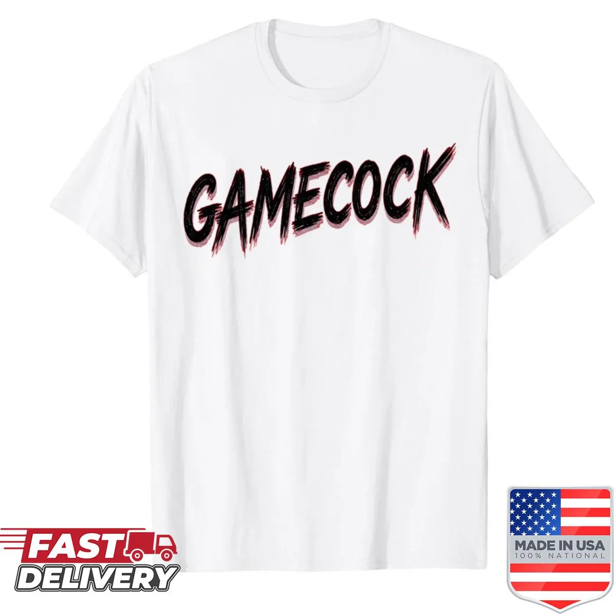 Gamecock typography shirt with claw marks design