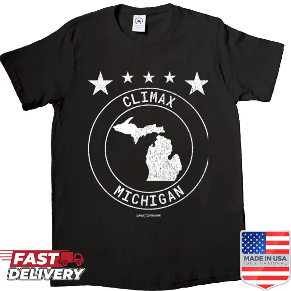 Graphic shirt featuring Climax, Michigan