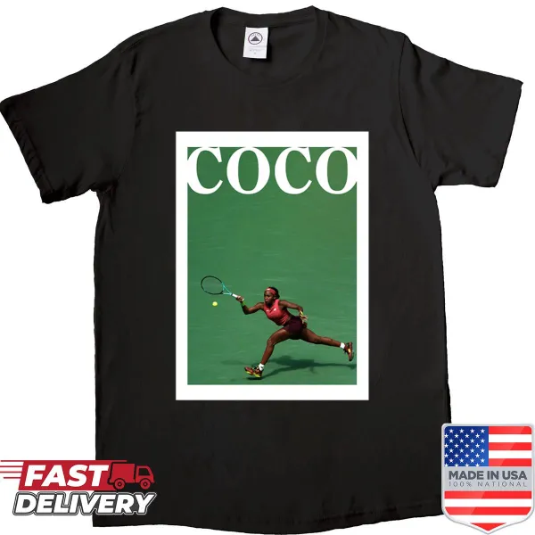 Tribute shirt featuring Coco Gauff illustration