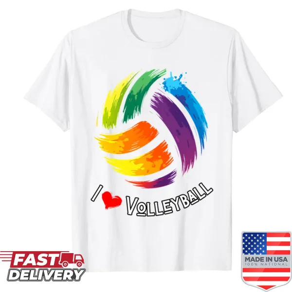 Heart design with volleyball graphic on a t-shirt