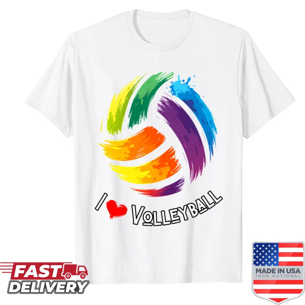 Heart design with volleyball graphic on a t-shirt