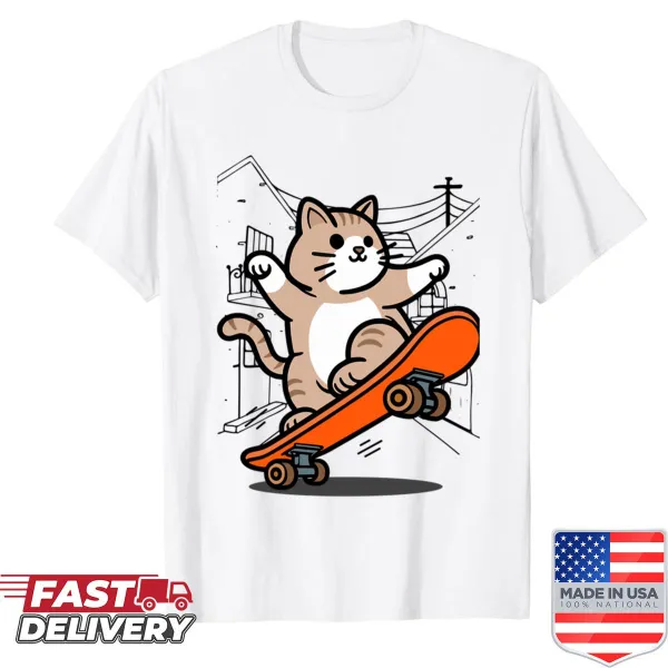 Cool graphic shirt featuring a cat with sunglasses for cat lovers