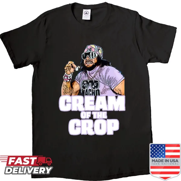 Pop art wrestling legend graphic on T-shirt
