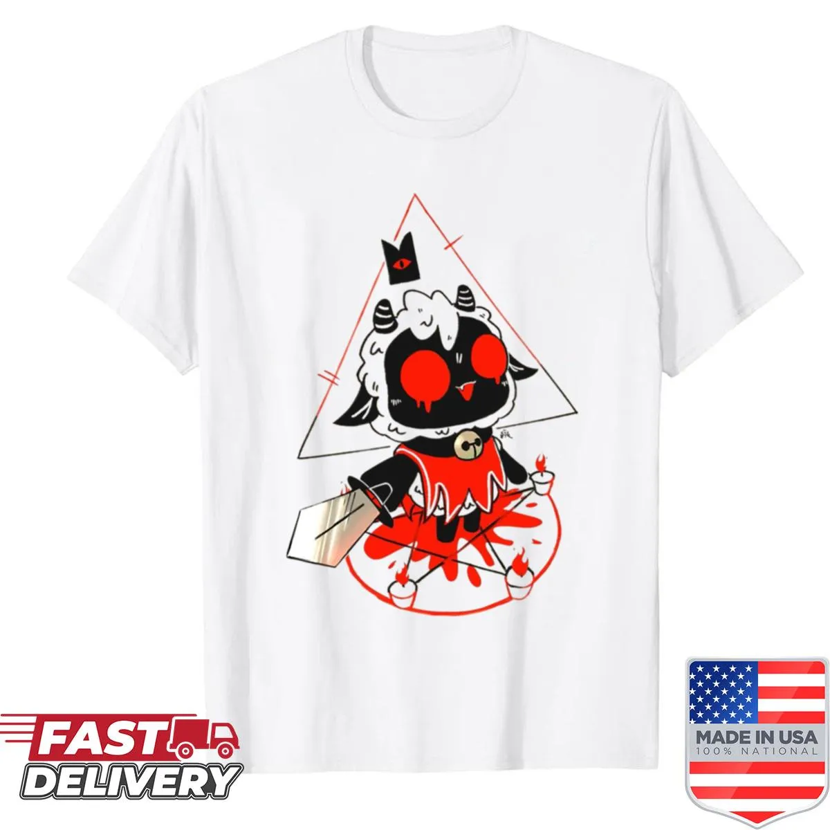 Graphic inspired by the game Cult of the Lamb