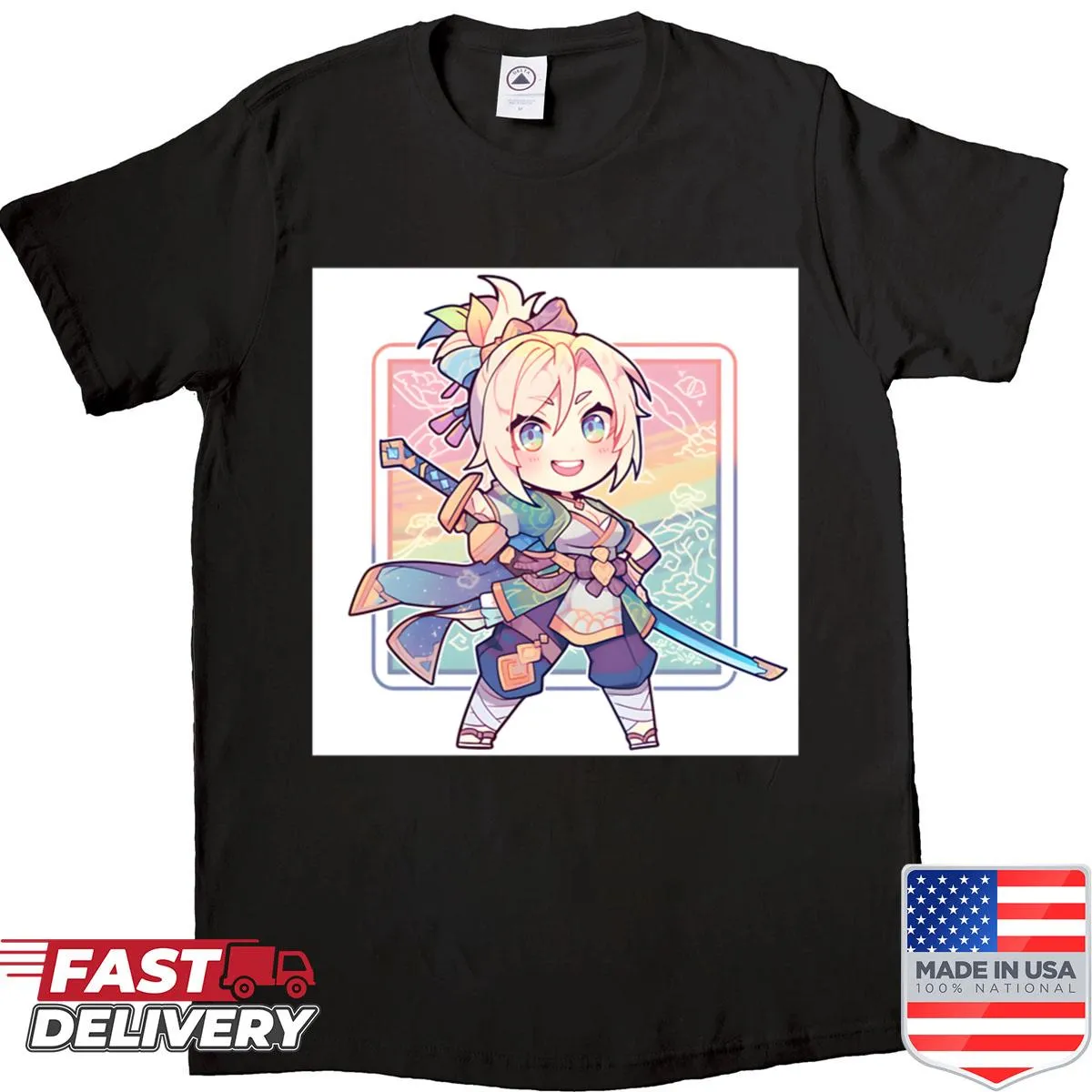 Cute chibi illustration shirt featuring arcade fighters