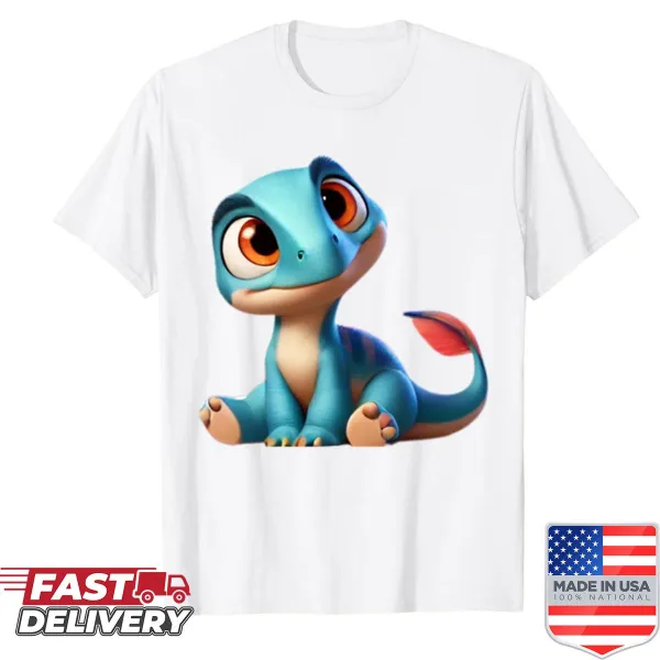Cute baby blue dinosaur shirt for kids