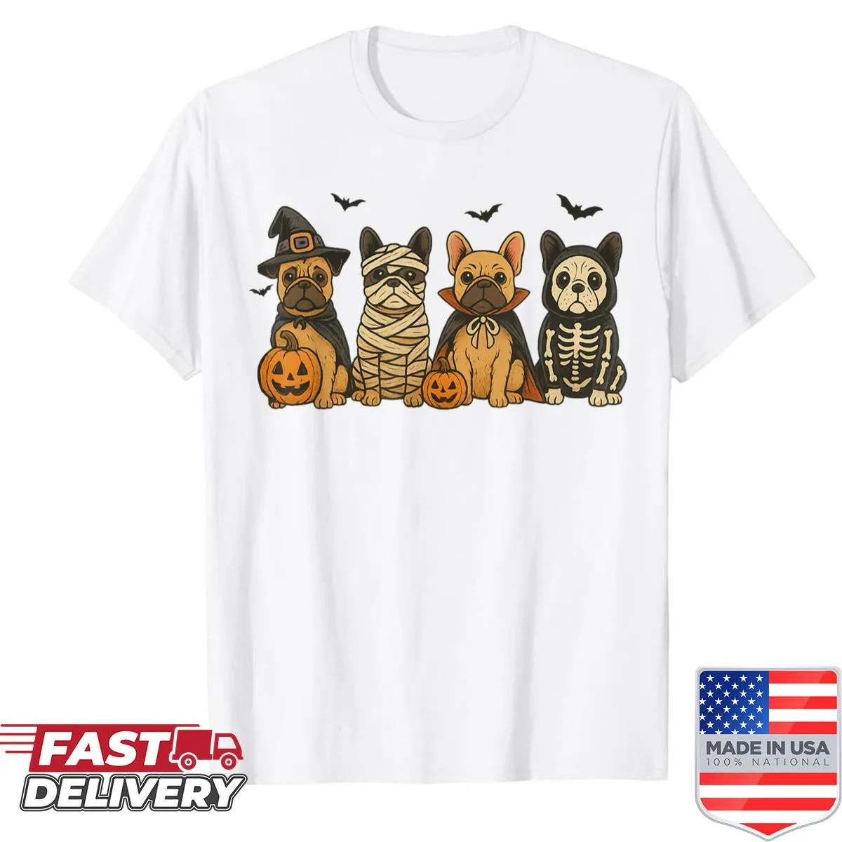 French Bulldog ghost graphic for Halloween lovers