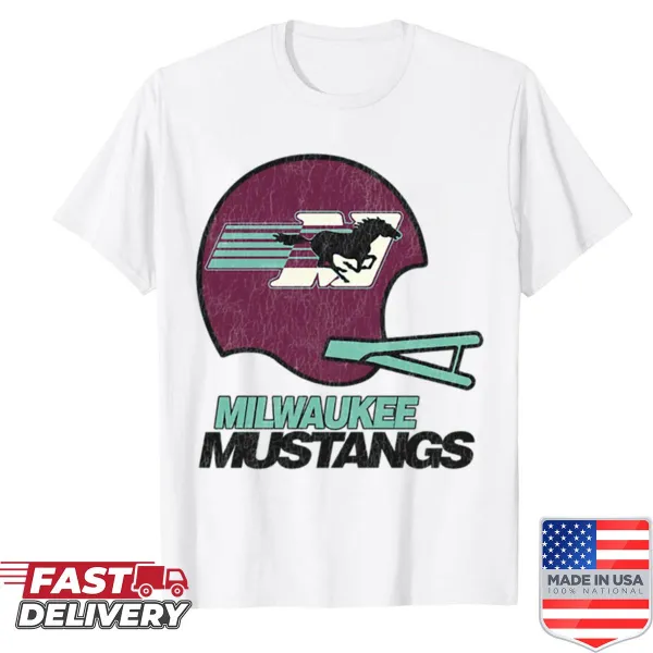 Vintage-style shirt honoring the Milwaukee Mustangs football team