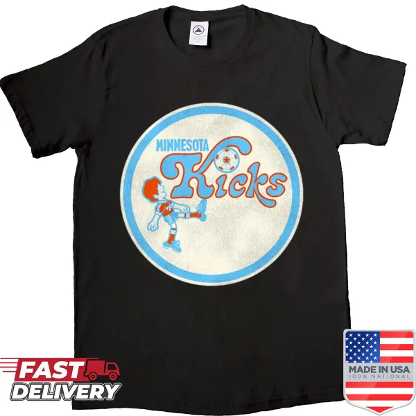 Vintage-style Minnesota Kicks soccer shirt with emblem