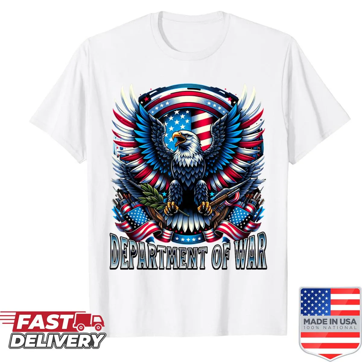 Shirt featuring an illustration of the American flag and eagle