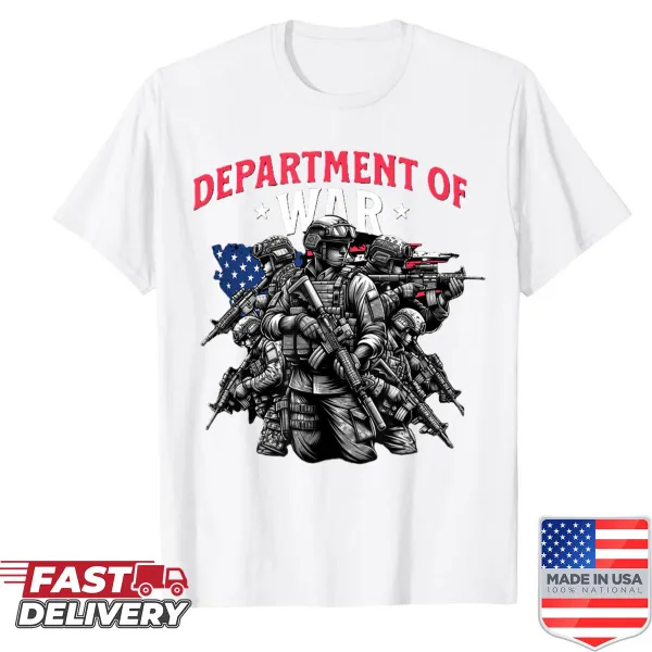 T-shirt with American flag and soldiers illustration