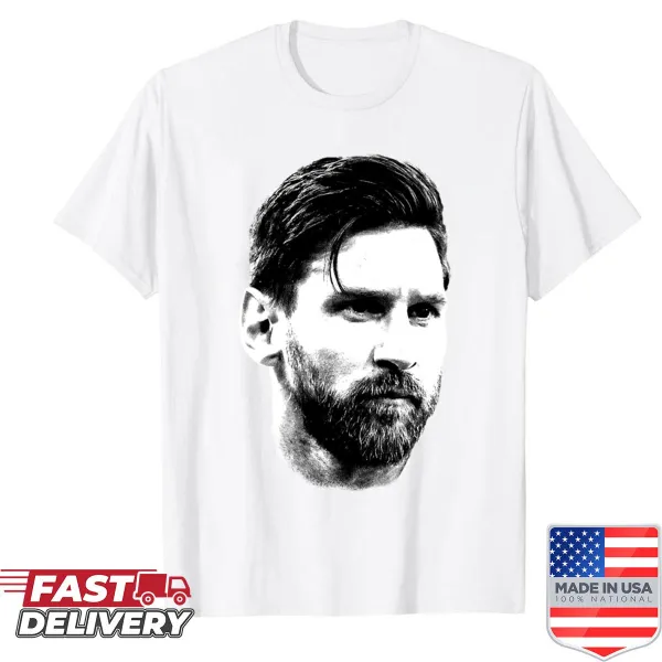 Lionel Messi shirt with large face graphic