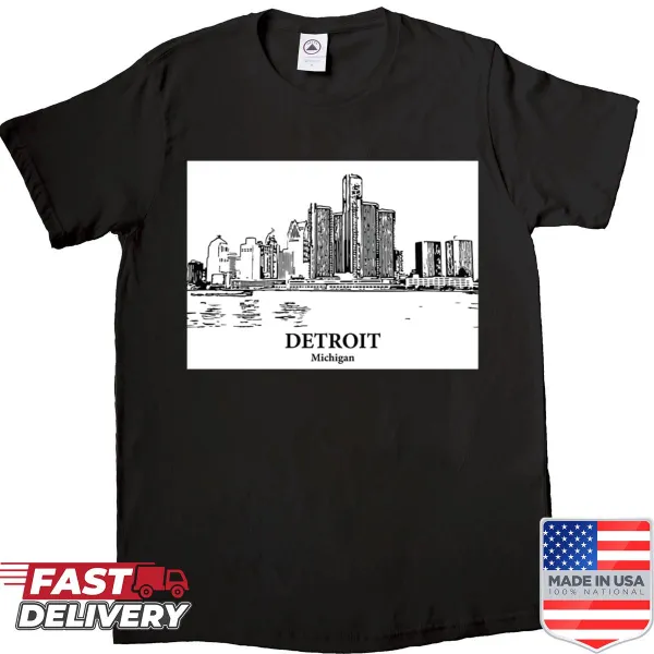 Typography shirt representing Detroit, Michigan
