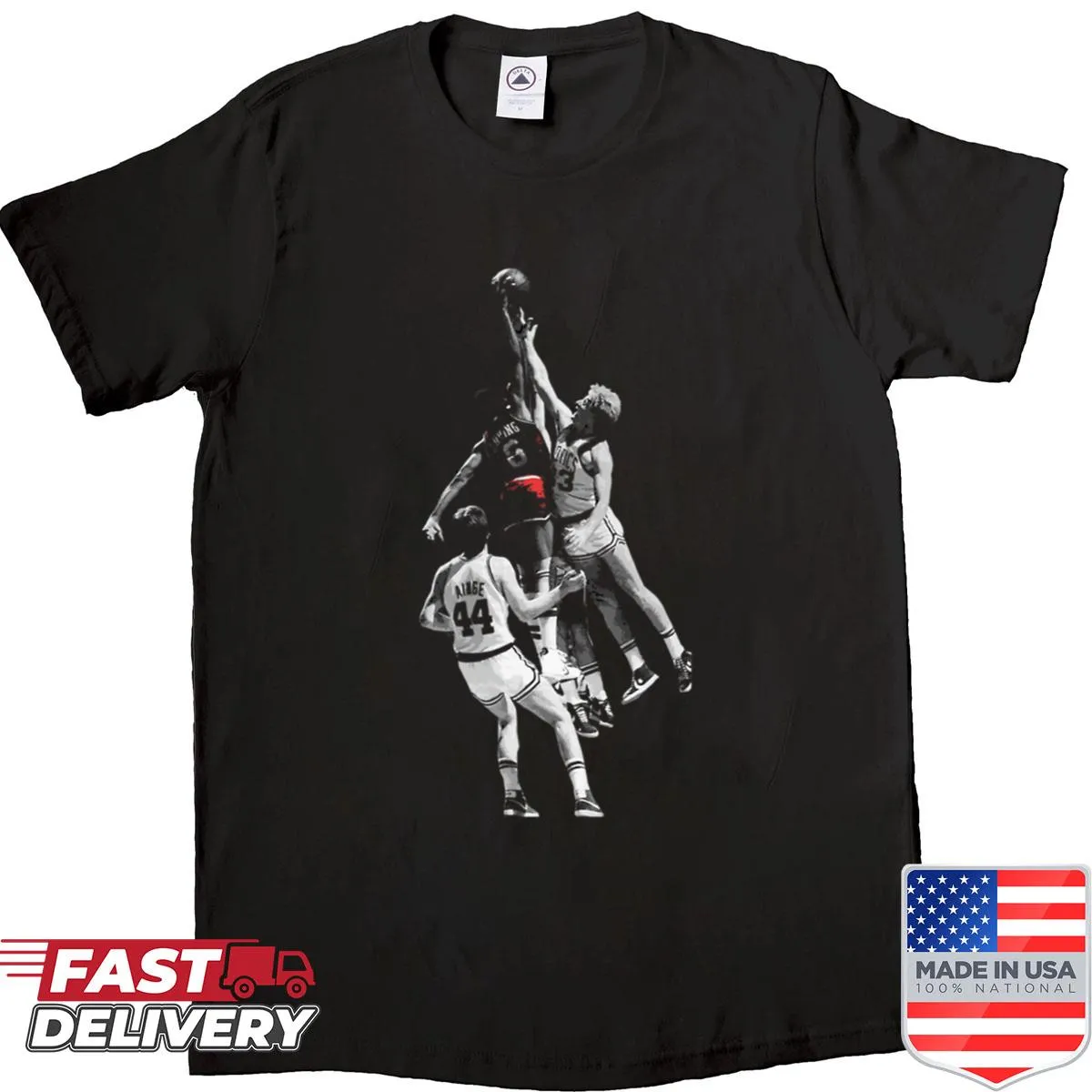 Tribute shirt featuring Dr. J's name in elegant typography