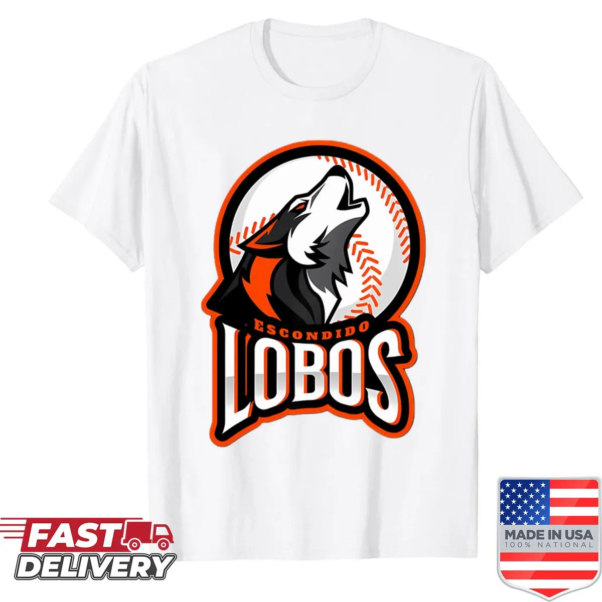 Pullover shirt featuring Escondido Lobos graphic design