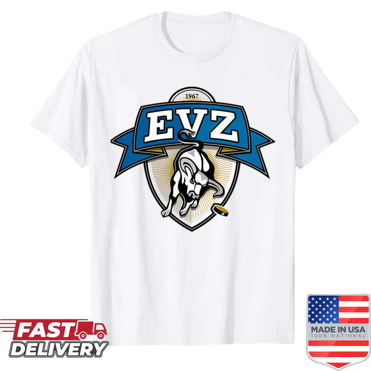 Ev Zug Swiss ice hockey illustration on a shirt