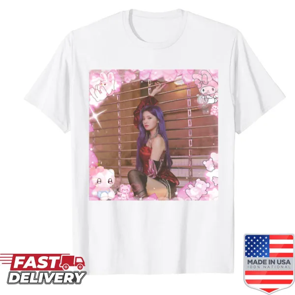 Playful sticker design of Yerin on a t-shirt