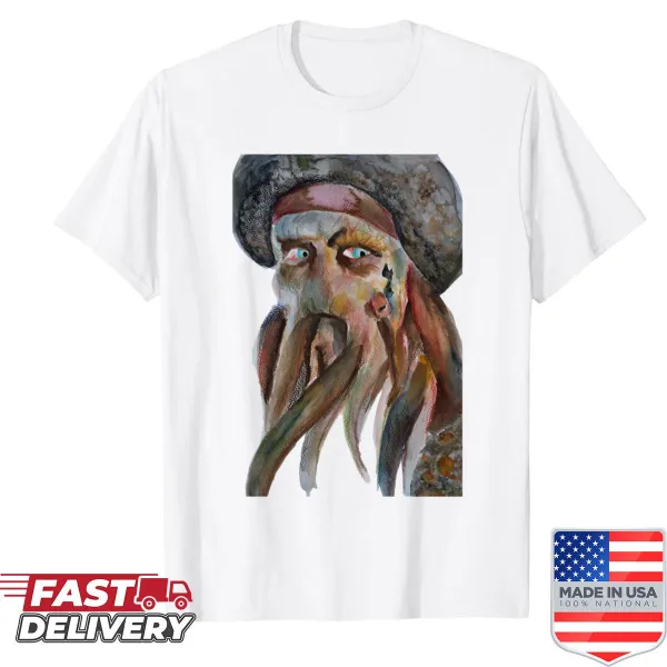 Playful pirate octopus graphic shirt