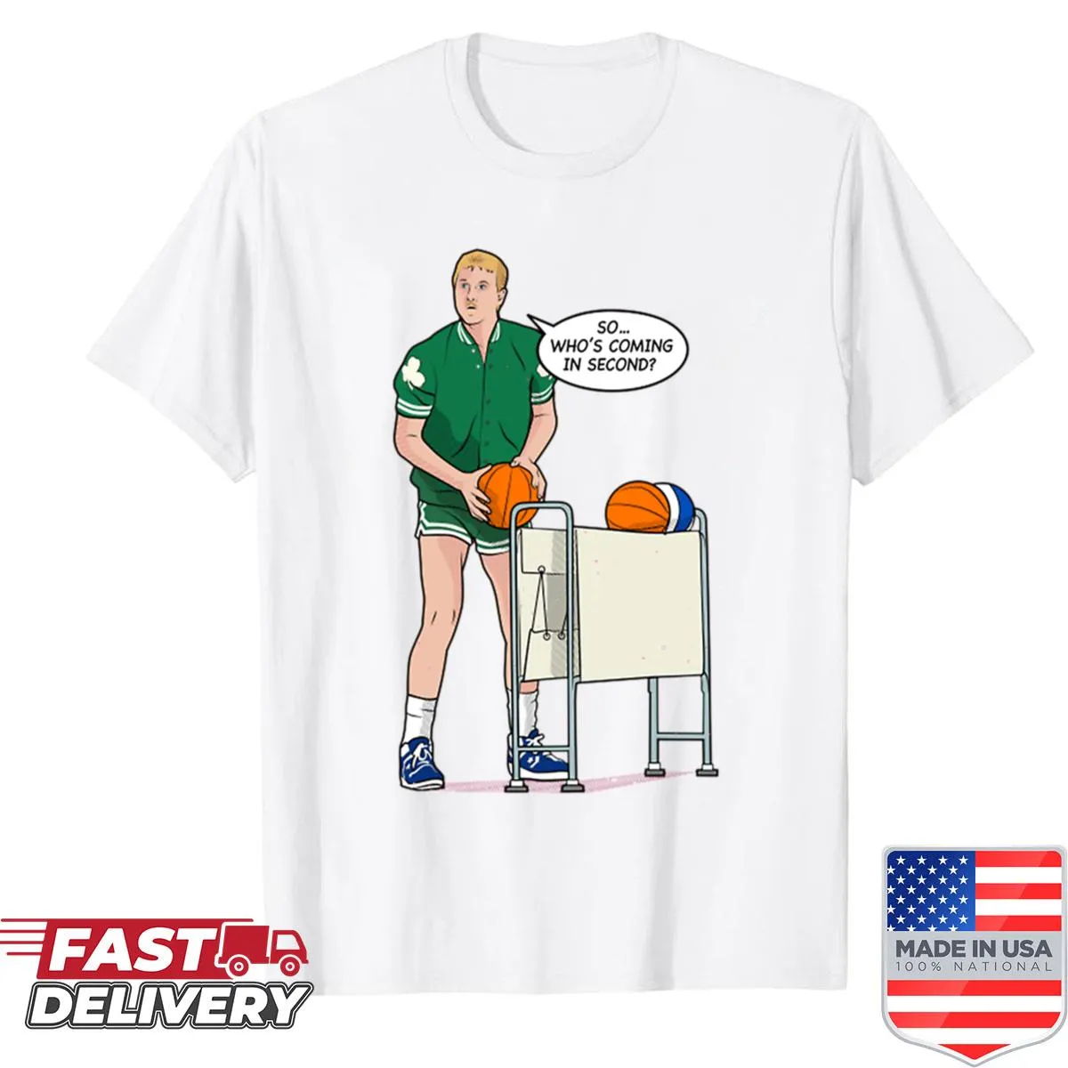 Shirt with a famous Lary Legend quote in playful typography