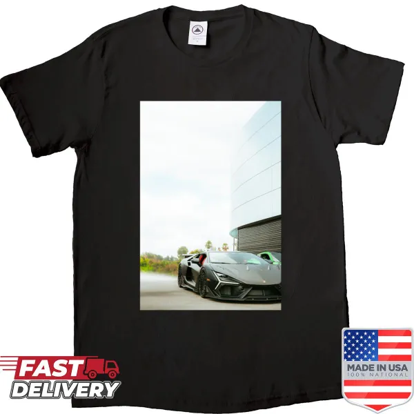 Cartoon design of the fast Bat Mobile on an oversized shirt.