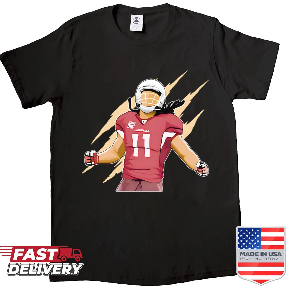 Oversized shirt with claw strike art and football legend number 11