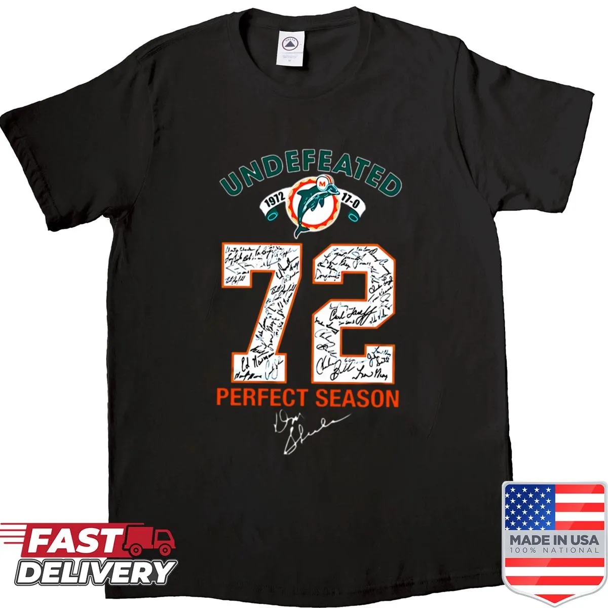 Miami Dolphins logo T-shirt for fans.