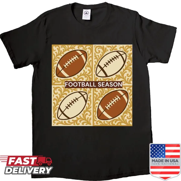 Baroque art-inspired football design T-shirt for fans