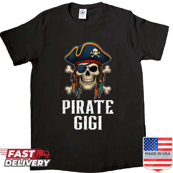 Illustrative skull pirate design with Jolly Roger and crossbones