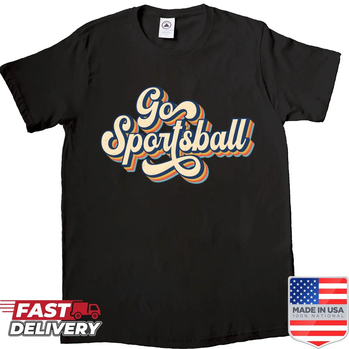 Playful sports-themed graphic t-shirt