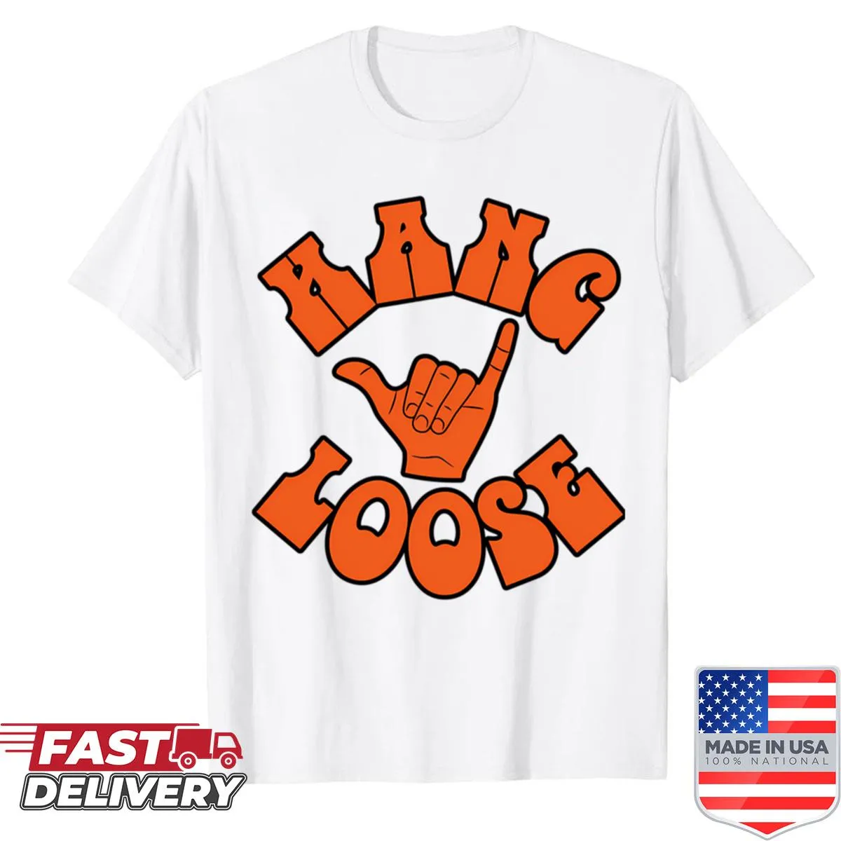 Illustration of shaka sign on Hawaii-themed shirt